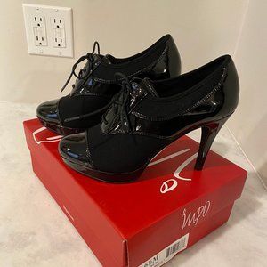 Women's Black Impo Ozar stretch Stiletto Bootie Heel Shoes Size 6.5